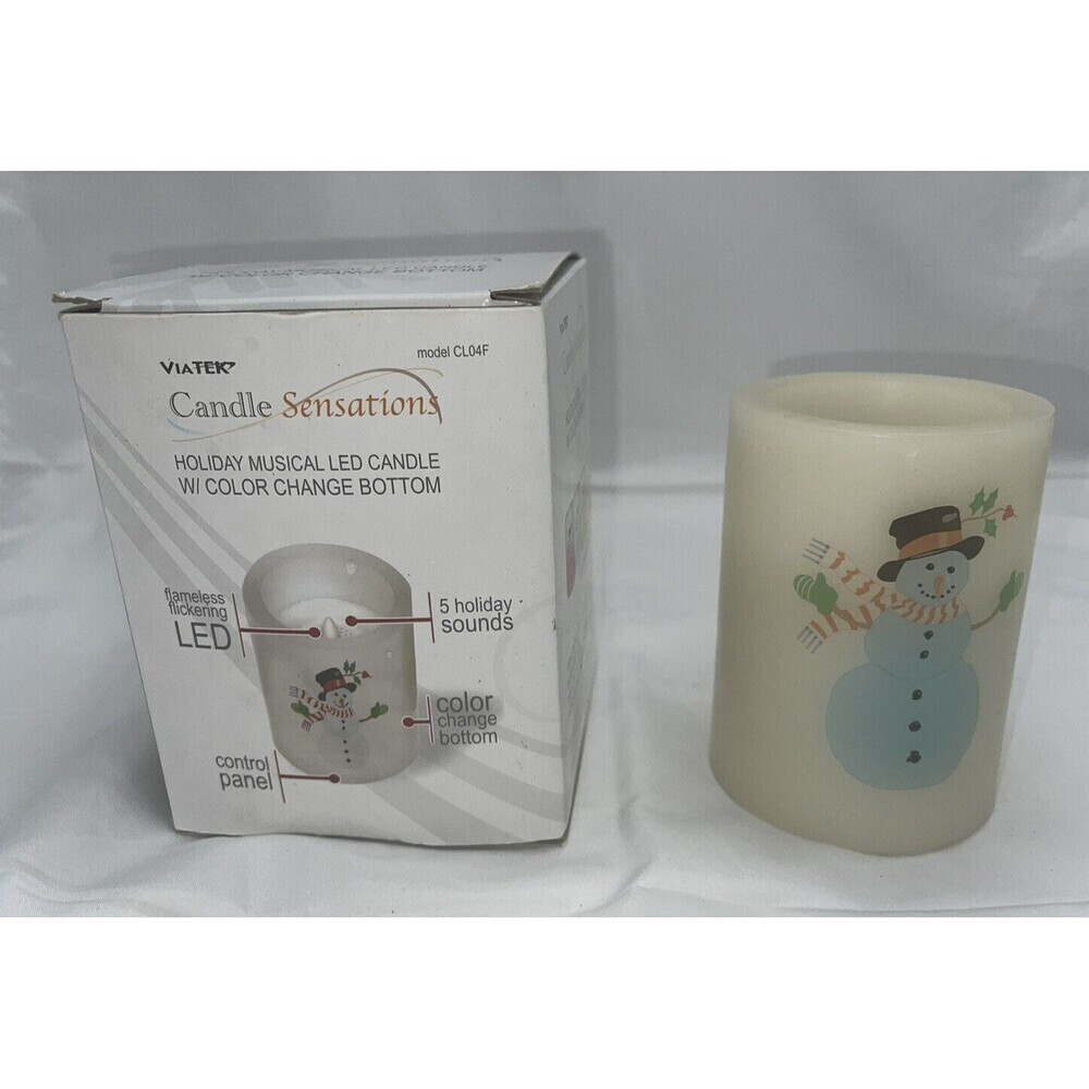 Viatek Candle Sensations Holiday Musical Led Snowman Color Change Bottom 217K